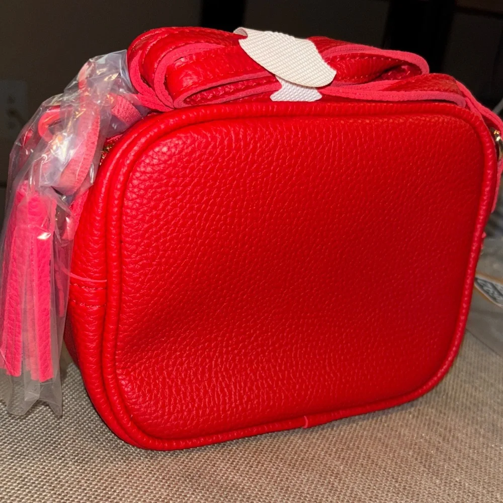 Red Crossbody Bag Pink Heart Tassels New